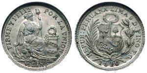 1/2 Dinero Перу Серебро 