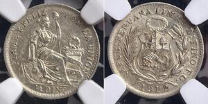 1/2 Dinero Перу Серебро 