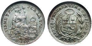 1/2 Dinero Перу Серебро 