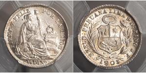1/2 Dinero Перу Серебро 
