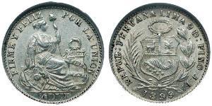 1/2 Dinero Перу Серебро 