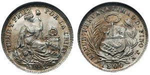 1/2 Dinero Перу Серебро 