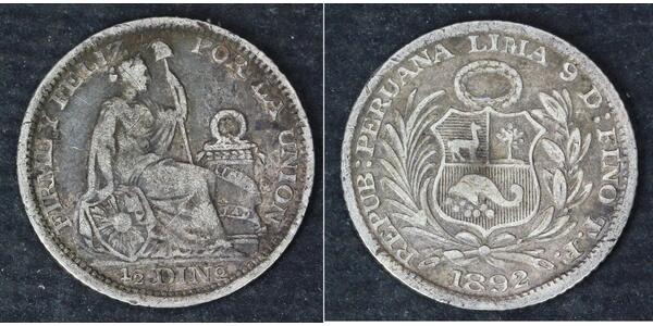 1/2 Dinero Перу Серебро 