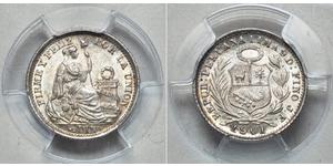1/2 Dinero Перу Срібло 
