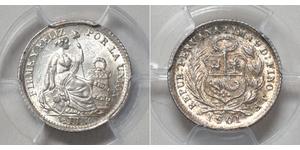 1/2 Dinero Перу Срібло 