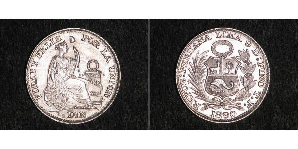 1/2 Dinero Перу Срібло 
