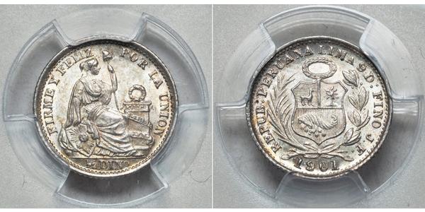 1/2 Dinero Перу Срібло 