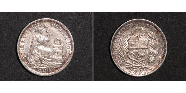 1/2 Dinero Перу Срібло 