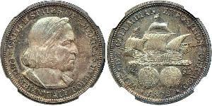 1/2 Dollar USA (1776 - ) Silver Christopher Columbus (1451 - 1506)