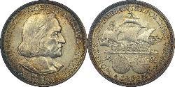 1/2 Dollar 美利堅合眾國 (1776 - ) 銀 克里斯托弗·哥伦布
