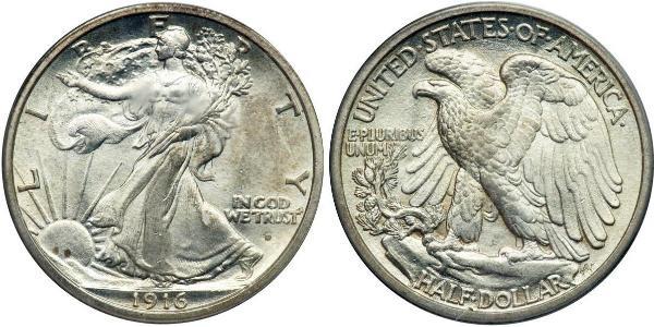 1/2 Dollar 美利堅合眾國 (1776 - ) 銀 