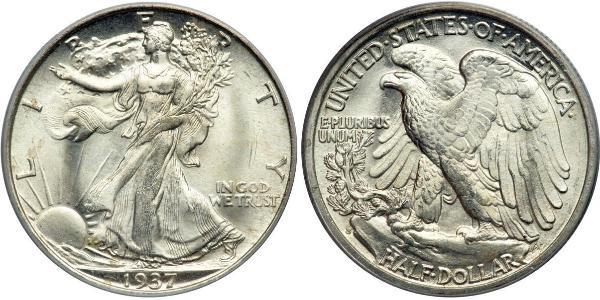 1/2 Dollar 美利堅合眾國 (1776 - ) 銀 