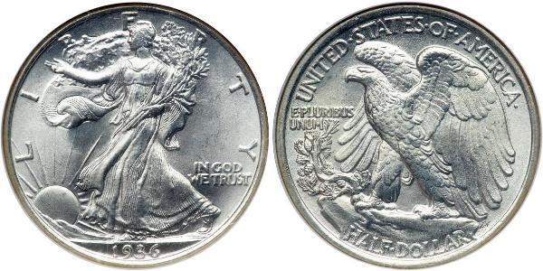 1/2 Dollar 美利堅合眾國 (1776 - ) 銀 