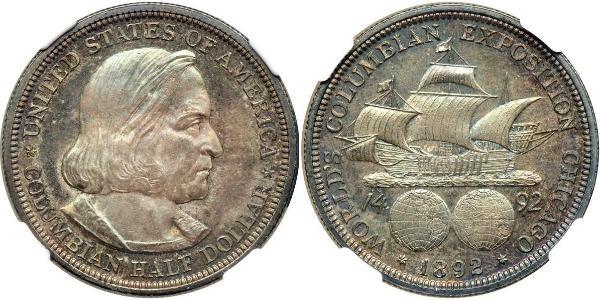 1/2 Dollar 美利堅合眾國 (1776 - ) 銀 克里斯托弗·哥伦布