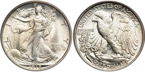 1/2 Dollar 美利堅合眾國 (1776 - ) 銀 