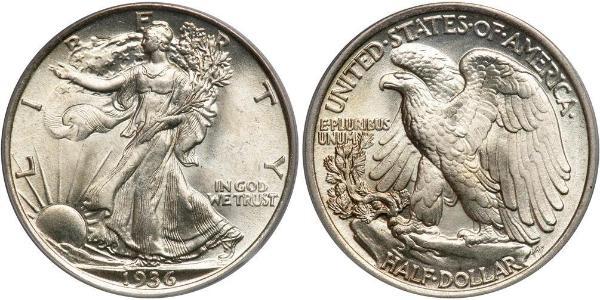 1/2 Dollar 美利堅合眾國 (1776 - ) 銀 