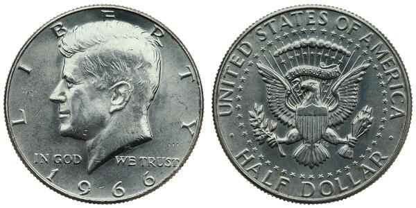 1/2 Dollar 美利堅合眾國 (1776 - ) 銀 John Fitzgerald Kennedy (1917-1963)