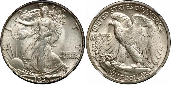 1/2 Dollar 美利堅合眾國 (1776 - ) 銀 