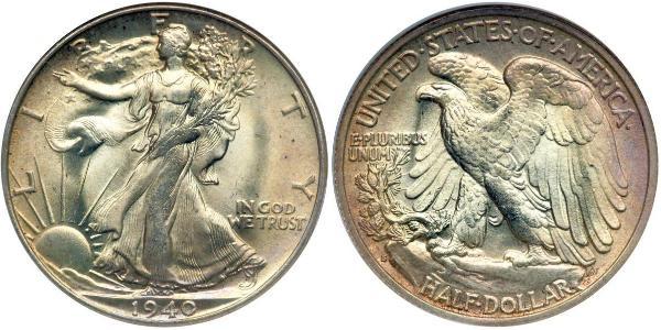 1/2 Dollar 美利堅合眾國 (1776 - ) 銀 