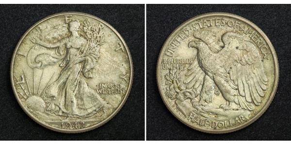1/2 Dollar 美利堅合眾國 (1776 - ) 銀 