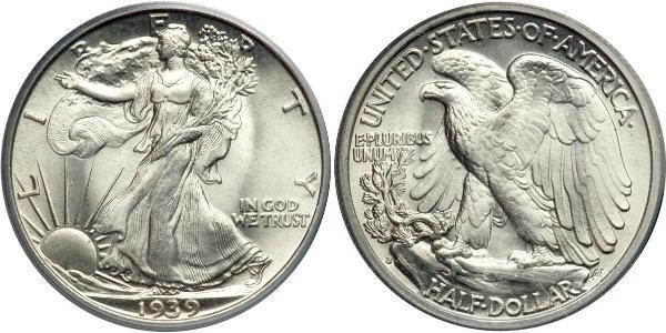 1/2 Dollar 美利堅合眾國 (1776 - ) 銀 