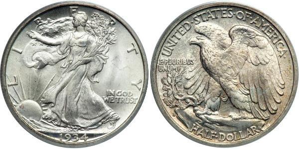 1/2 Dollar 美利堅合眾國 (1776 - ) 銀 
