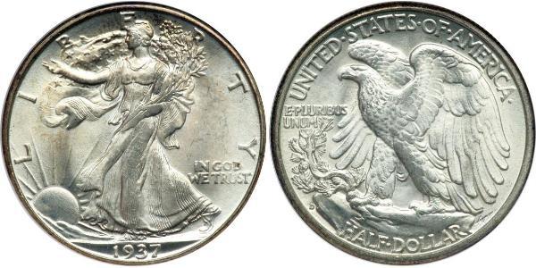 1/2 Dollar 美利堅合眾國 (1776 - ) 銀 