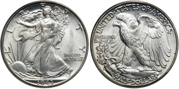 1/2 Dollar 美利堅合眾國 (1776 - ) 銀 