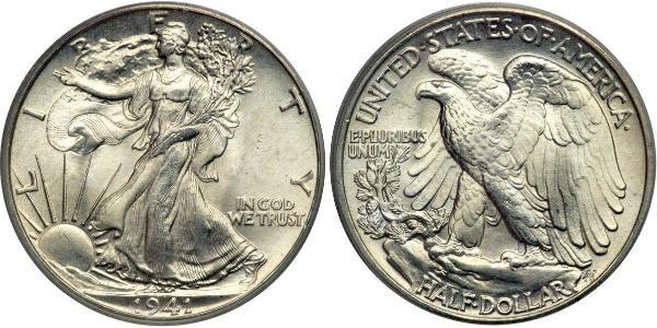 1/2 Dollar 美利堅合眾國 (1776 - ) 銀 
