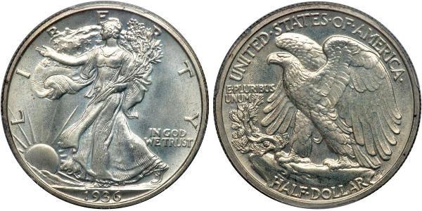 1/2 Dollar 美利堅合眾國 (1776 - ) 銀 