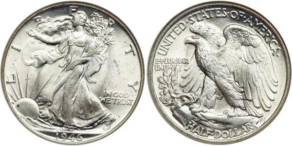 1/2 Dollar 美利堅合眾國 (1776 - ) 銀 
