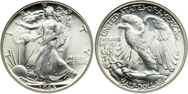 1/2 Dollar 美利堅合眾國 (1776 - ) 銀 