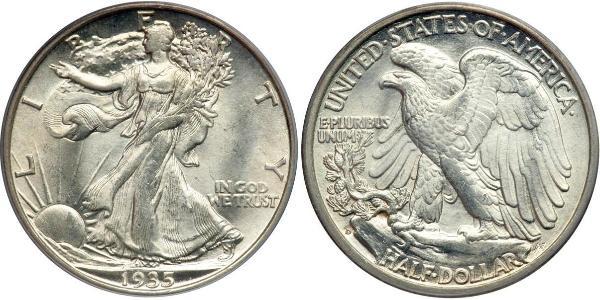 1/2 Dollar 美利堅合眾國 (1776 - ) 銀 