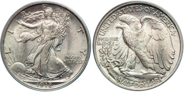 1/2 Dollar 美利堅合眾國 (1776 - ) 銀 