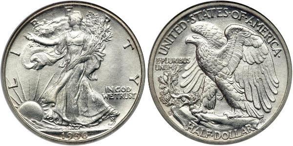 1/2 Dollar 美利堅合眾國 (1776 - ) 銀 
