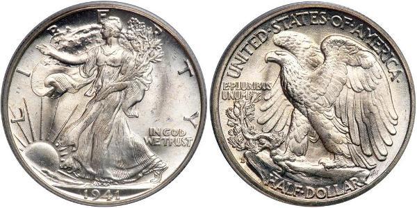 1/2 Dollar 美利堅合眾國 (1776 - ) 銀 
