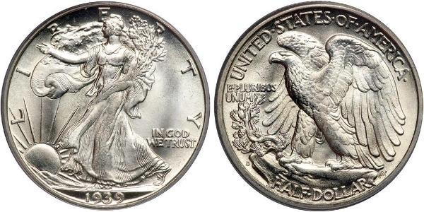 1/2 Dollar 美利堅合眾國 (1776 - ) 銀 