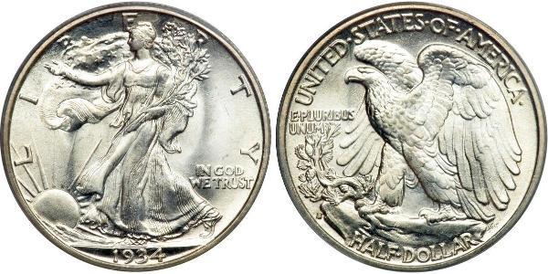 1/2 Dollar 美利堅合眾國 (1776 - ) 銀 