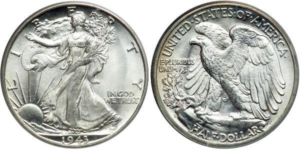 1/2 Dollar 美利堅合眾國 (1776 - ) 銀 