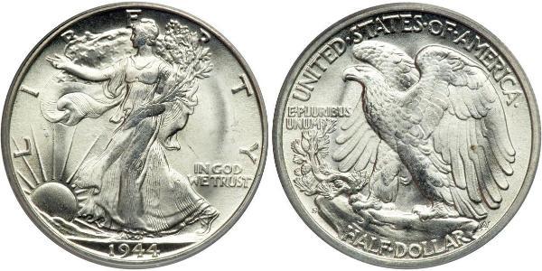 1/2 Dollar 美利堅合眾國 (1776 - ) 銀 