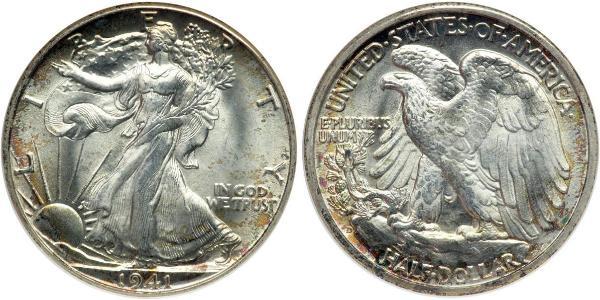 1/2 Dollar 美利堅合眾國 (1776 - ) 銀 