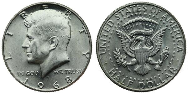 1/2 Dollar 美利堅合眾國 (1776 - ) 銀 John Fitzgerald Kennedy (1917-1963)