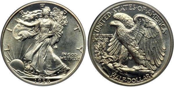 1/2 Dollar 美利堅合眾國 (1776 - ) 銀 