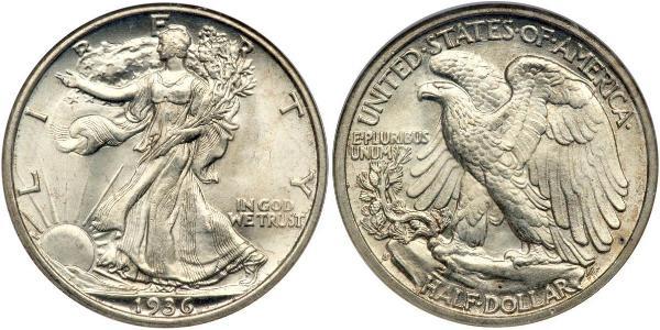 1/2 Dollar 美利堅合眾國 (1776 - ) 銀 