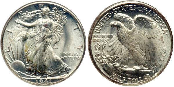 1/2 Dollar 美利堅合眾國 (1776 - ) 銀 