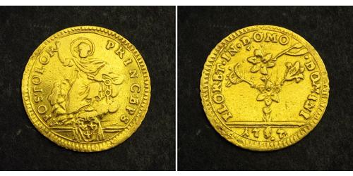 1/2 Doppia Estados Pontificios (752-1870) Oro Pío VI ( 1717-1799)