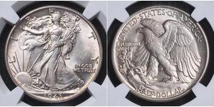 1/2 Dólar Estados Unidos de América (1776 - ) Plata 
