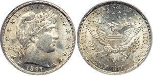 1/2 Dólar Estados Unidos de América (1776 - ) Plata 