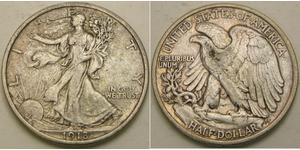 1/2 Dólar Estados Unidos de América (1776 - ) Plata 