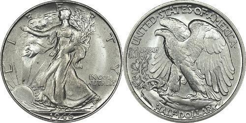 1/2 Dólar Estados Unidos de América (1776 - ) Plata 